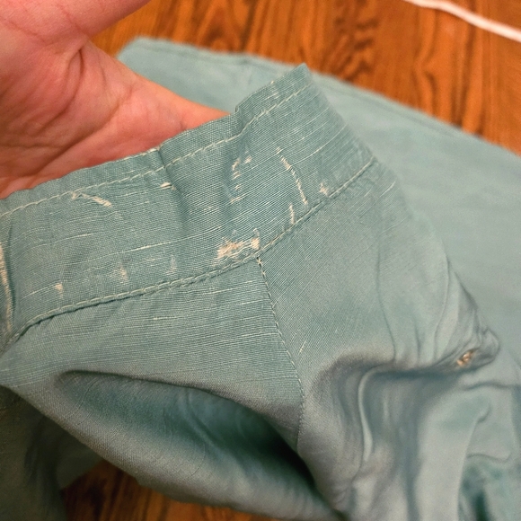 vintage circle skirt midi knee length high waisted size XS 24 80s teal Epaulette - Picture 3 of 6